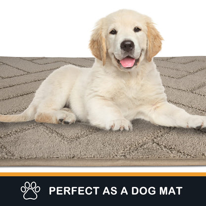 PURRUGS Dirt Trapping Door Mat 20" x 31.5", Non-Slip Machine Washable Entry Rug, Dog Doormat, Indoor Front Door Mat, Super Absorbent Entryway Rug for Muddy Shoes & Paws, Taupe