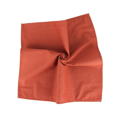 Cinnamon Solid Color Cotton-Blend Dinner Napkins Set of 12, 17 x 17 in