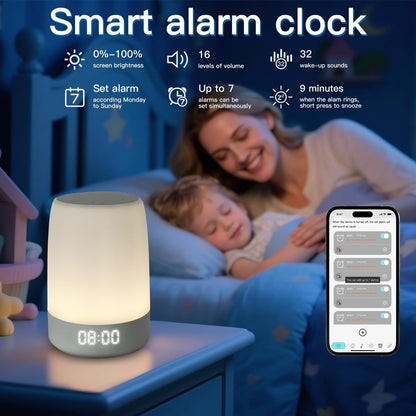 Teen Sound Machine - White Noise Machine with 32 Soothing Sounds & Bluetooth Speaker | Alarm Clock with Night Light for Kids