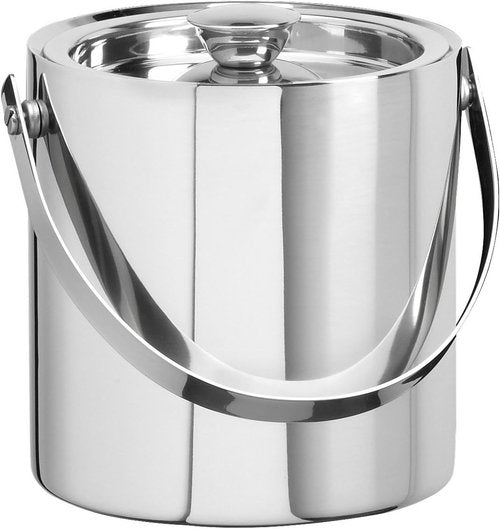 Kraftware Collection 3 Quart Ice Bucket, Polished Stainless-Steel (70307)