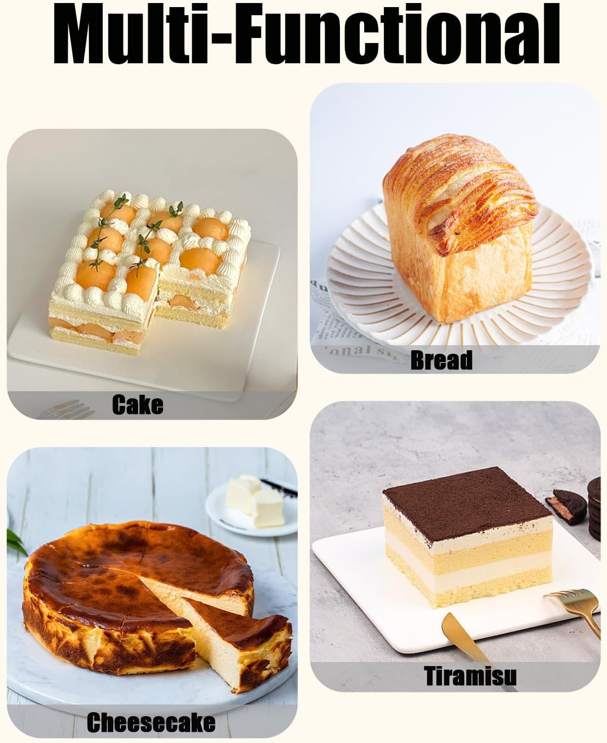 Silicone Baking Pans Set - Nonstick Bakeware with Loaf Pan & Square/Round Cake Pans | Oven & Dishwasher Safe
