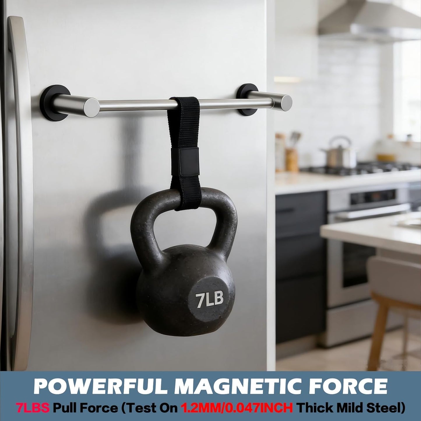 ULIBERMAGNET Magnetic Towel Holder - Adjustable Length Stainless Steel Rail for Kitchen & Laundry