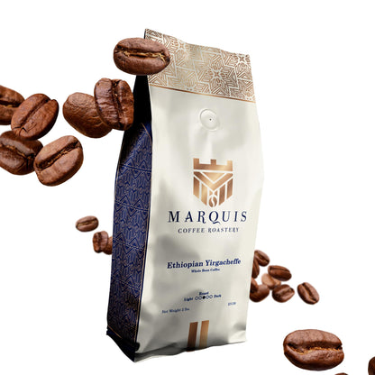 Marquis - Ethiopian Yirgacheffe Coffee Beans, Rich and Bold Whole Bean Coffee, Fresh Whole Bean Coffee Medium Roast with a Fruity Flavor, Premium Ethiopian Coffee, 2 lb