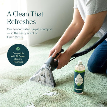 Puracy Carpet Shampoo - Pet Stain & Odor Remover Solution | Concentrated Fresh Citrus (25oz)