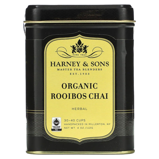 Harney & Sons Organic Rooibos Chai, Herbal Tea, Caffeine Free , 4 oz (112 g)