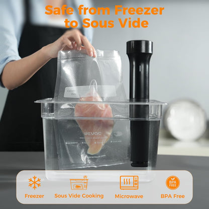 Wevac Vacuum Sealer Bags - Heavy-Duty BPA-Free Food Storage | 50 Count (8"×12"), Puncture-Resistant, Freezer & Sous Vide Safe