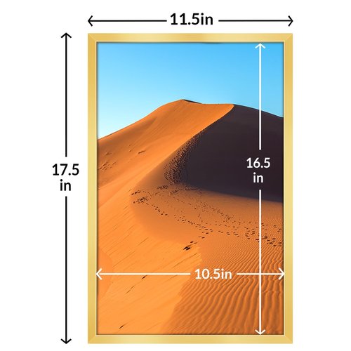 LaVie Home 11x17 Picture Frame for Wall Display, 11x17 Gold Picture Frame with HD Plexiglas, 11 x 17 Poster Frame 1 Pack, Display Frame for Vertical or Horizontal, Classic Collection