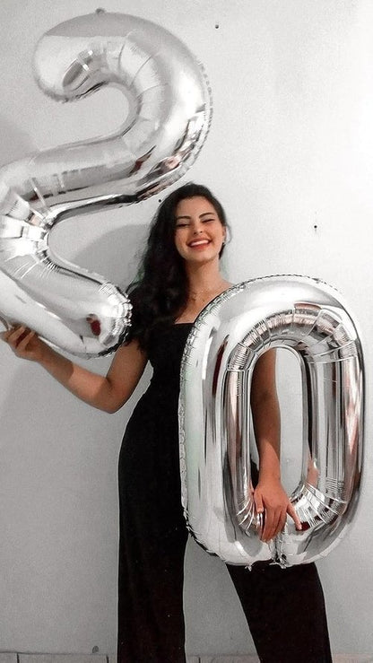 Foil Silver 50 Number Balloon - 40 Inch 50th Birthday Party Decoration for Men & Women