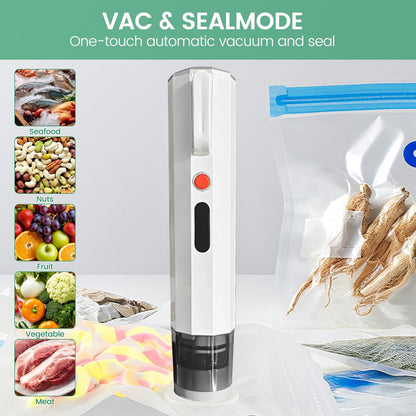 Powerful Handheld Vacuum Sealer - Compact Food Preservation Machine with 30 Reusable Bags