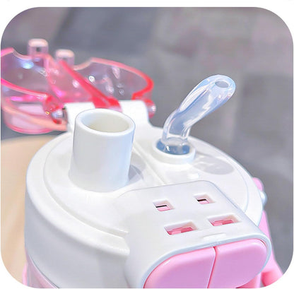 Melody Stainless Steel Insulated Water Bottle - 510ml, Pink | Spout & Straw with Carrying Loop