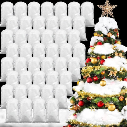 Jerify 72 Pack Christmas Fake Snow - Cotton-Like Fluffy Artificial Snow