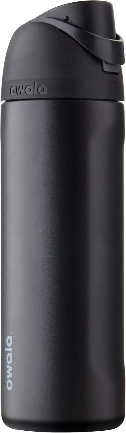 Owala FreeSip Insulated Stainless Steel Water Bottle - BPA-Free, 24 Oz, Ideal for Travel - Very Dark