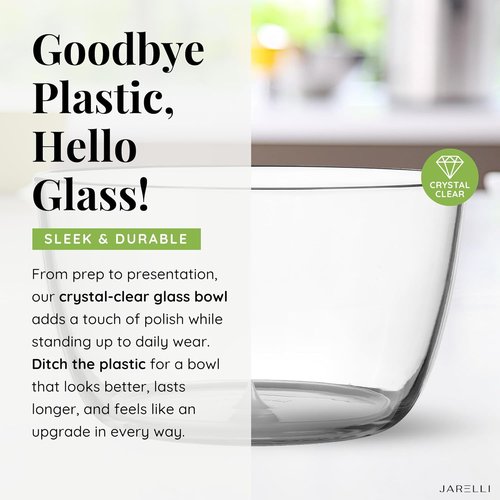Glass Salad Spinner by [Brand Name] - Large 6.3QT Capacity with BPA-Free Colander & Storage Lid