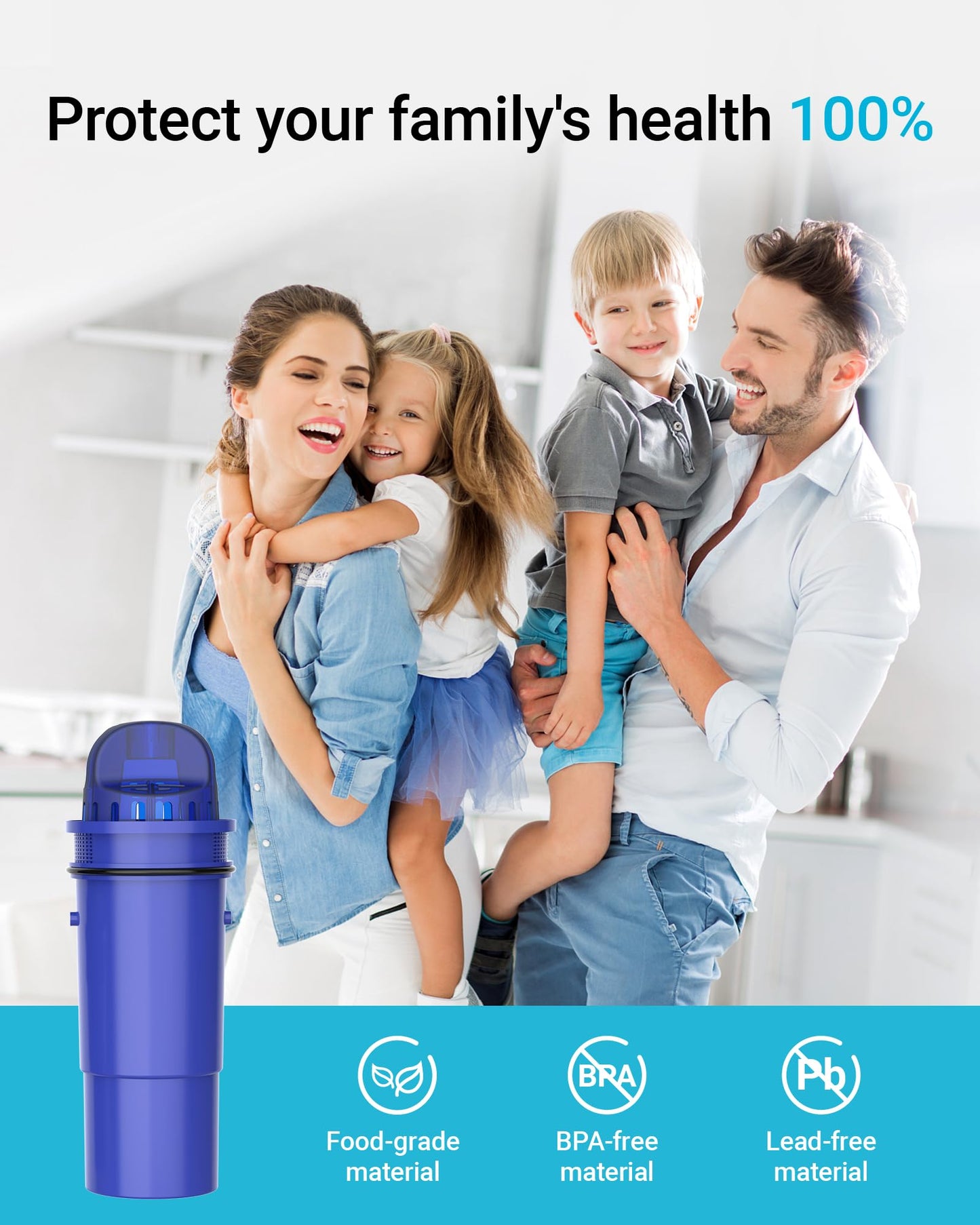 AQUA CREST NSF Certified Filter, Replacement for Pur® Plus Pitcher Water Filter, CRF950Z, PPF951K, PPF900Z, DS1811Z, PPT711, PPT111, CR-1100C and All Pur® Pitchers and Dispensers, 4 Packs