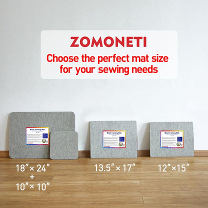 ZOMONETI Wool Pressing Mat - 18" x 14" 100% New Zealand Felted Wool Ironing Pad for Quilting & Sewing