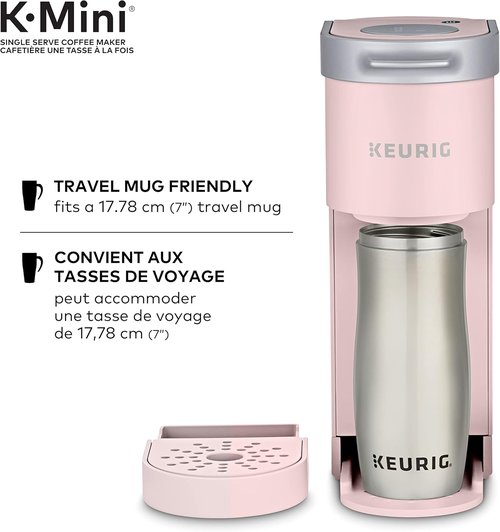 Keurig K-Mini Coffee Maker - Ultra-Sleek Design in Dusty Rose | Single Serve K-Cup Pod System