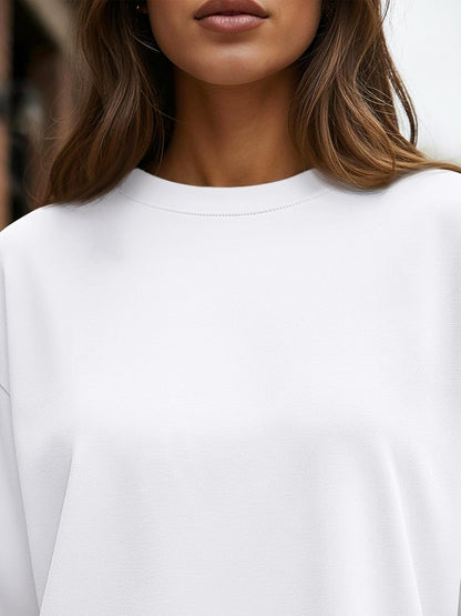 Trendy Queen Oversized Long Sleeve T-Shirt - Casual Spring & Fall Basic Tee for Women