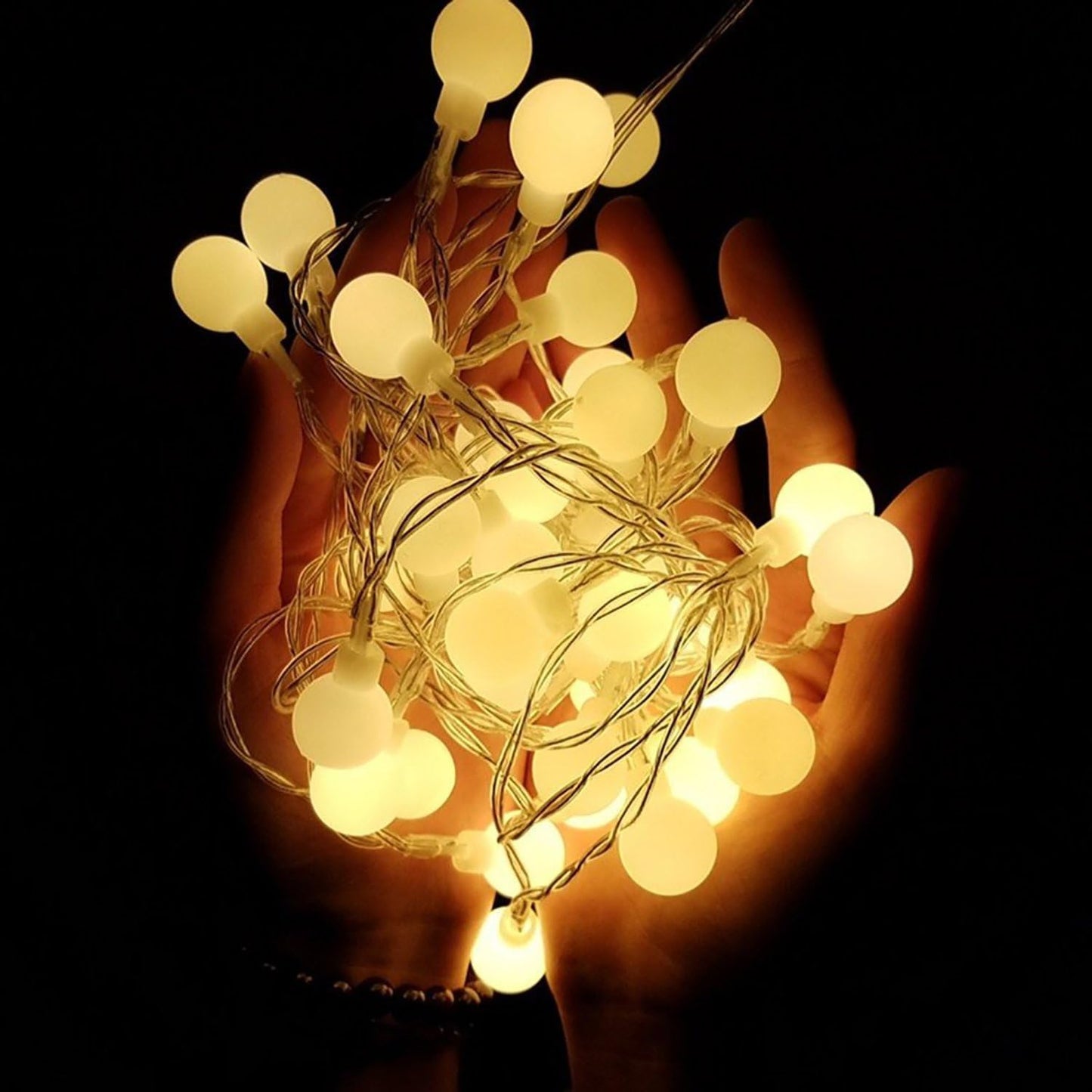 WERTIOO Globe String Lights - 33ft 100 LED Battery Operated Lights with Remote & Timer | Warm White for Indoor & Outdoor Use