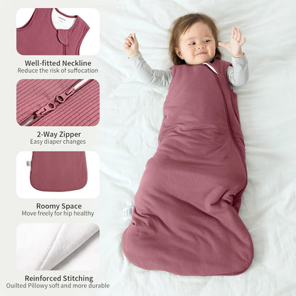 BubblePanda Bamboo Sleep Sack - Breathable 1.0 Tog Wearable Blanket for Newborns 0-6 Months