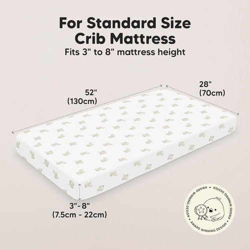 KeaBabies Baby Crib Sheets - Soft & Cozy 52x28 Viscose Bamboo Fitted Toddler Bed Sheets | 2-Pack Neutral Design
