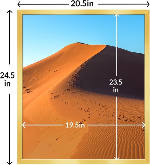 LaVie Home 20x24 Gold Picture Frame - HD Plexiglass Display for Vertical or Horizontal Use | Classic Collection