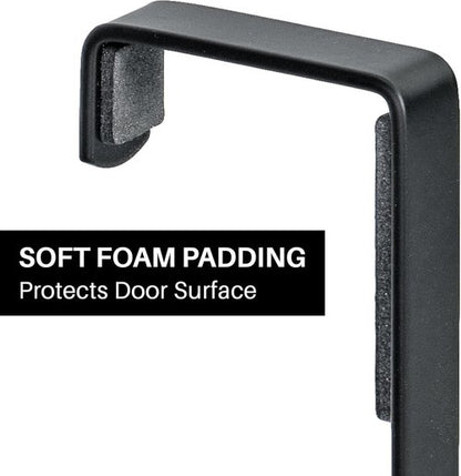 LYNK Professional® Over the Door Hooks - 14 Hook Coat Rack for Towels & Clothes - Black Finish
