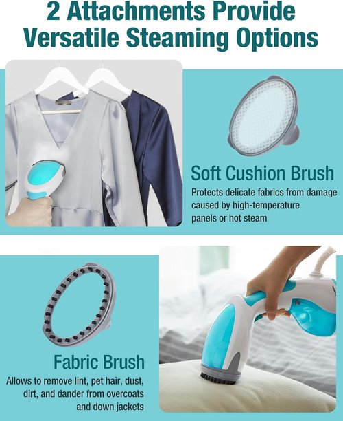 Beautural Steamer for Clothes - Portable Handheld Fabric Wrinkle Remover | Fast 30-Second Heat-Up, Auto-Off, Large Tank