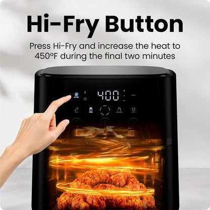 Chefman Air Fryer - 4 QT Compact Air Fryer with Hi-Fry Technology for Quick, Crispy Meals - Black