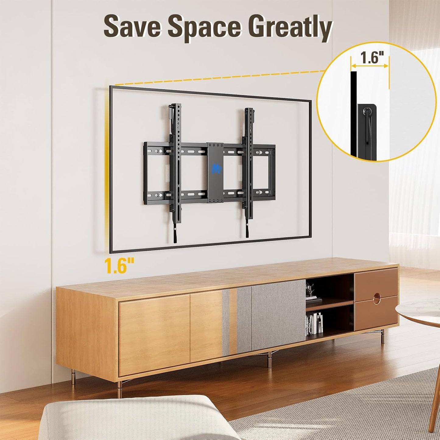 Mounting Dream Tilt TV Wall Mount - Fits 42-70 Inch TVs | Tilts Up to 20° | VESA 200x100 to 600x400mm | 132 lbs Capacity