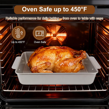 USA Pan 9x13 Baking Pan - Commercial Grade Heavy-Gauge Nonstick Cake Sheet | Warp-Resistant Silver