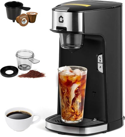 IDEALHOUSE Single Serve Coffee Maker - K Cup Compatible, Auto Shut Off, 18.6 Oz Water Tank | Fast Brew for Home & Office