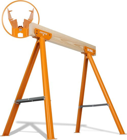 BORA Jobhorse Saw Horses - Heavy Duty Steel Brackets for 2x4 | 1000 lb Capacity, Quick Setup for Woodworking
