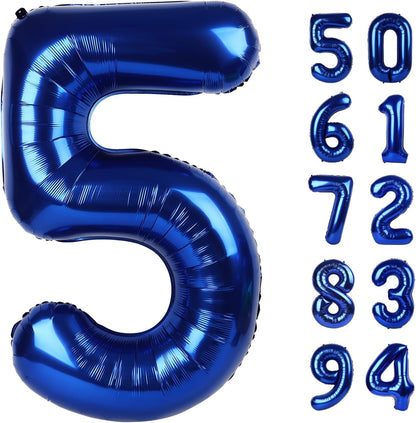 Night Blue Number 5 Balloon - 40 Inch Birthday Decoration for 5th Birthday Party Supplies