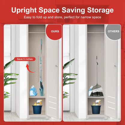 Tiumso Upgrade Broom and Dustpan Set, Broom with Dustpan Combo Set, Large Broom and Dust Pan with Handle, Self-Cleaning Dust Pans, Heavy Duty Broom and Dustpan Set for Lobby Kitchen Office - Green