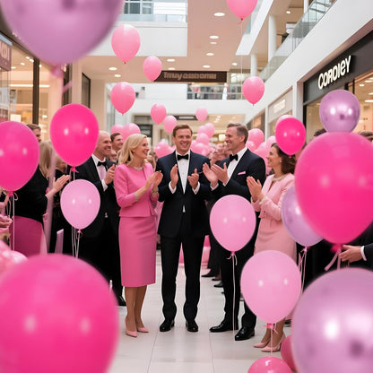 Skiennix 12-Inch Pink Balloons - Hot Metallic & Light Pink for Birthday, Wedding & Baby Shower Decor