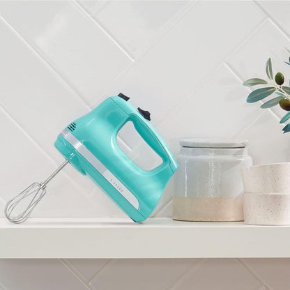 KitchenAid 5 Ultra Power Hand Mixer - Aqua Sky Color, High Speed Performance