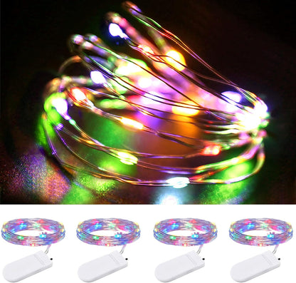 ZPH Fairy Lights - 4-Pack Bright Colored Waterproof String Lights | 3.3ft with 10 LEDs for Weddings & Crafts