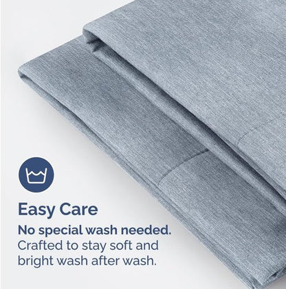 King Standard Pillow Cases - Soft Hotel Quality Covers for Comfy Bedding | Set of 4 - Heathered Blue