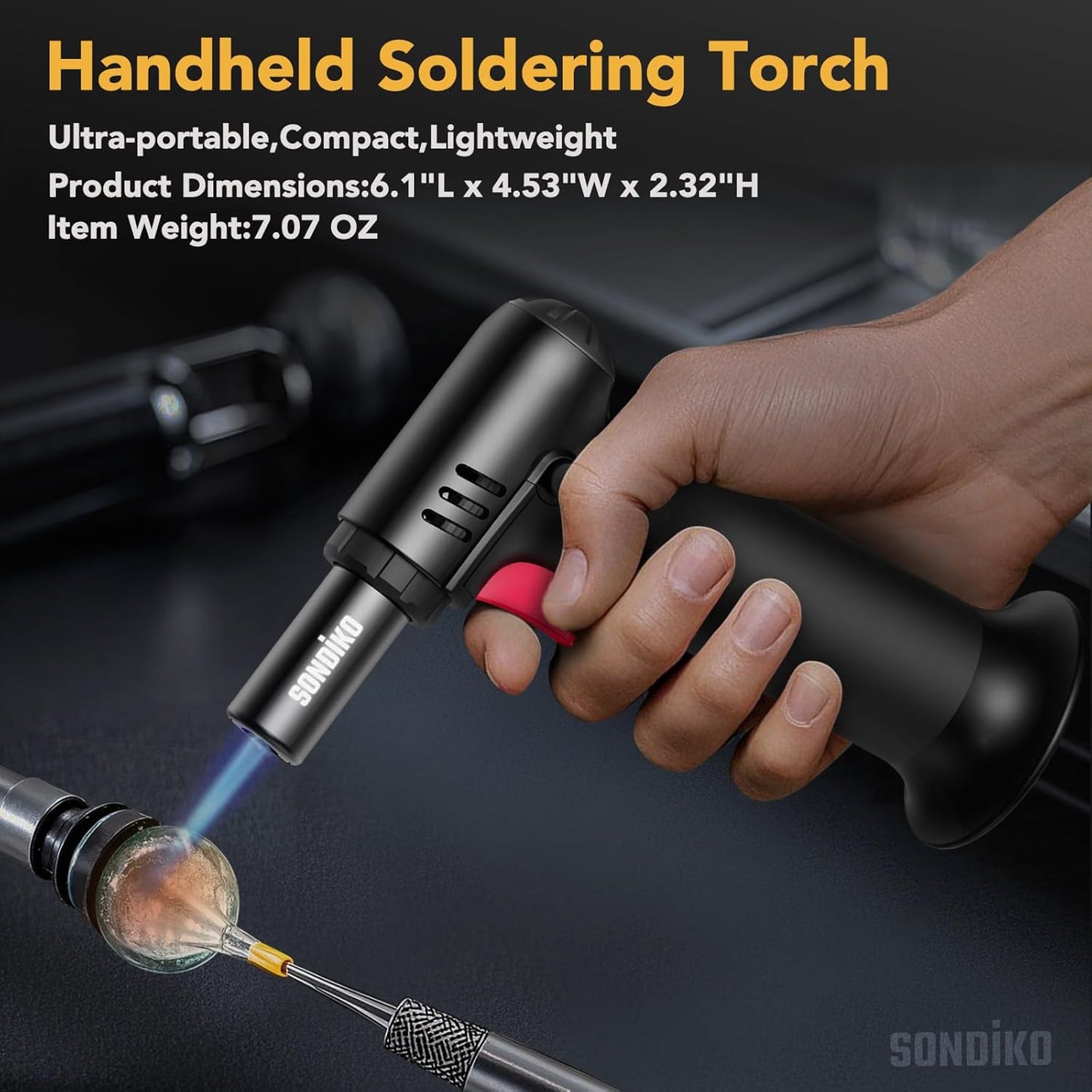 Sondiko Kitchen Torch - Premium Butane Torch Kit with Fuel Refill | Ideal for Cooking & Baking