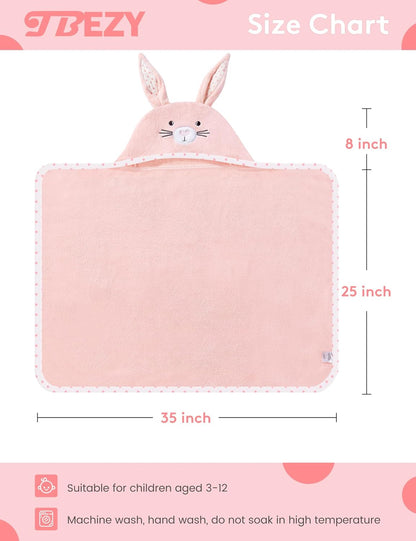 TBEZY Baby Hooded Towel - Ultra Soft Thick Cotton Bath Towel with Unique Bunny Design for Newborns