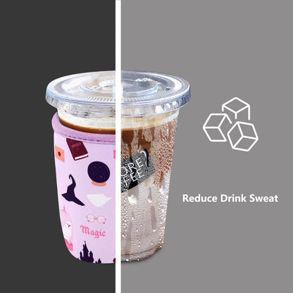 3 Pack Reusable Sleeve for Iced Coffee Cup, Coffee Neoprene Sleeve for Iced&Hot Drinks, Coffee Sleeve Compatible with Starbucks, Dunkin Coffee.(Horcrux)