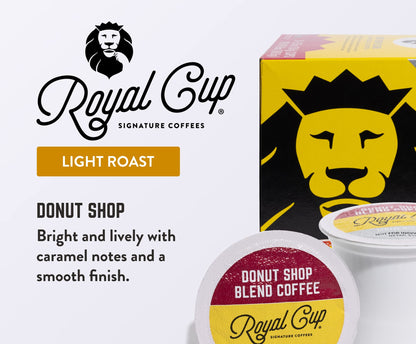 ROYAL CUP SIGNATURE COFFEE - Donut Shop Blend Light Roast Single-Serve Capsules - 24 Pack