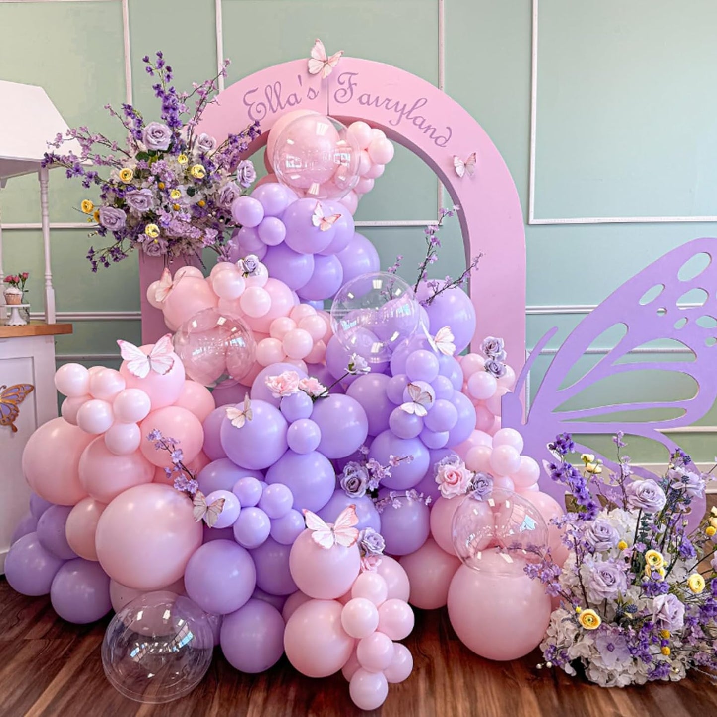 Regine Switzerland 60 PCS Pink & Purple Balloons - 12 Inch Metallic Latex for Princess Birthday & Baby Shower Decorations