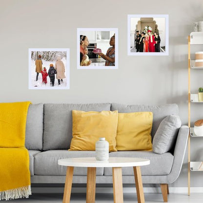 JCJMY 6x6 Picture Frame - White Wall Hanging & Tabletop Display | Shatter-Resistant Plexiglass