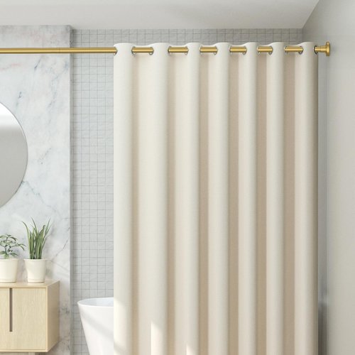 CorkLatta Gold Shower Curtain Rod 31 to 68 Inch,1 Inch Diameter Adjustable Spring Tension Stainless Steel Telescoping Rod,Easy Install,No Rust