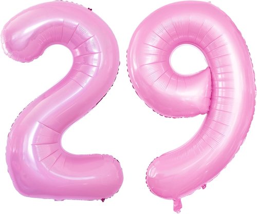 GOER Jumbo 29 Inch Foil Balloons - Perfect Decorations for 29th Birthday Party | Light Pink
