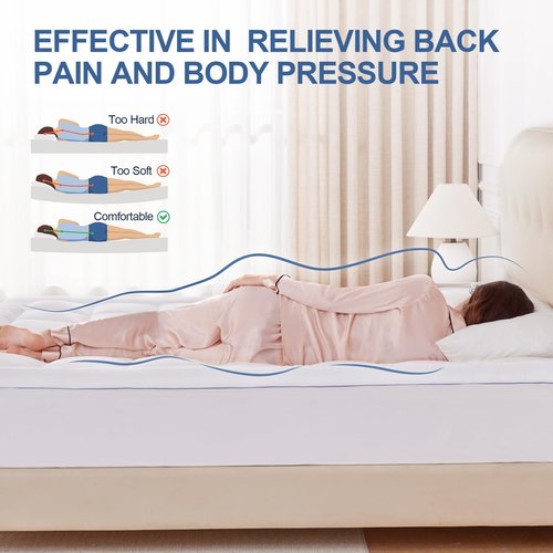 Eiayeebil Queen Size Mattress Pad, Soft Pillow Top Mattress Topper Queen with 8-21" Deep Pocket, Quilted Fitted Mattress Pad for Back Pain Relief, Down Alternative Filling, White