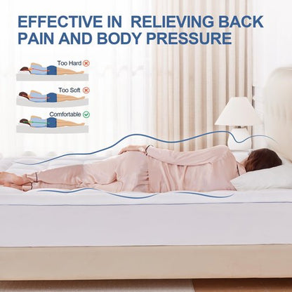 Eiayeebil Queen Size Mattress Pad, Soft Pillow Top Mattress Topper Queen with 8-21" Deep Pocket, Quilted Fitted Mattress Pad for Back Pain Relief, Down Alternative Filling, White