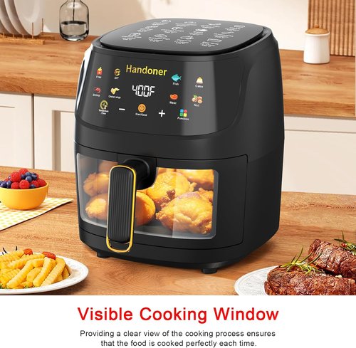Air Fryer Max XL - 6.5-Qt Air Fryer Oven with Exclusive Recipes | 8-in-1 Presets & Visible Cooking Window