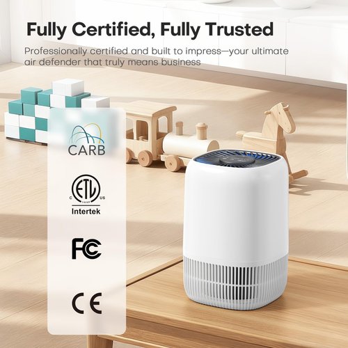 2 Pack of Air Purifier with High Efficience Filter, Fragrance Sponge Night Light Vital Breeze Timer 22dB, for Dust Pollen Smoke Odors, Office, Desktop, Home Bedroom Small Room, DH-JH12 White